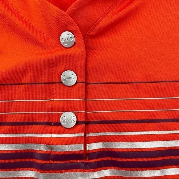 Under Armour Women's SS Orange Auburn Tigers Solid Golf Polo Loose Heat Gear - Picture 9 of 10